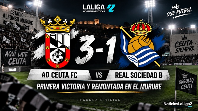 AD Ceuta FC vs Real Sociedad B en el Alfonso Murube durante la Jornada 7 de Segunda División