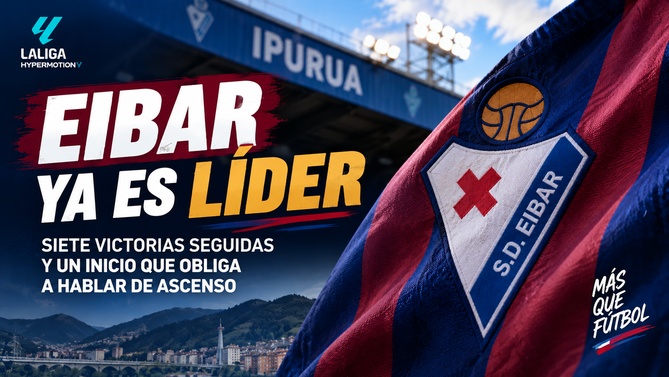 SD Eibar líder de Segunda División tras siete victorias consecutivas